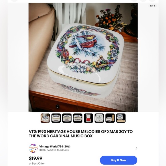 VINTAGE HERITAGE HOUSE INC. MELODIES OF CHRISTMAS MUSIC BOX - Picture 11 of 14